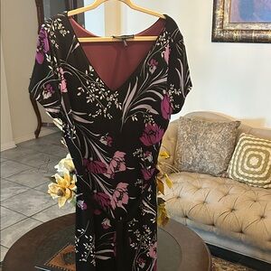 White House Black Market Black and Purple Maxi Dress
